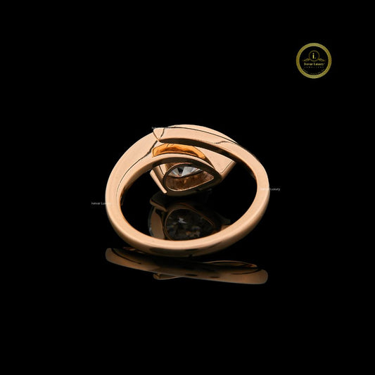 Pear Cut Moissanite Bypass Solitaire Ring - view 4