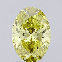 Unique Of 1.54 CT Oval Shape Fancy Intense Yellow Color VS2 Clarity Lab Grown Diamond For Wide Blue