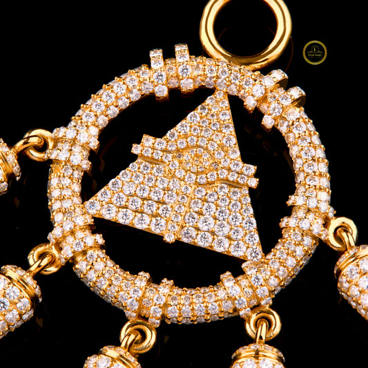 Custom Iced-Out Pyramid Eye Medallion Pendant With VVS1 - view 4