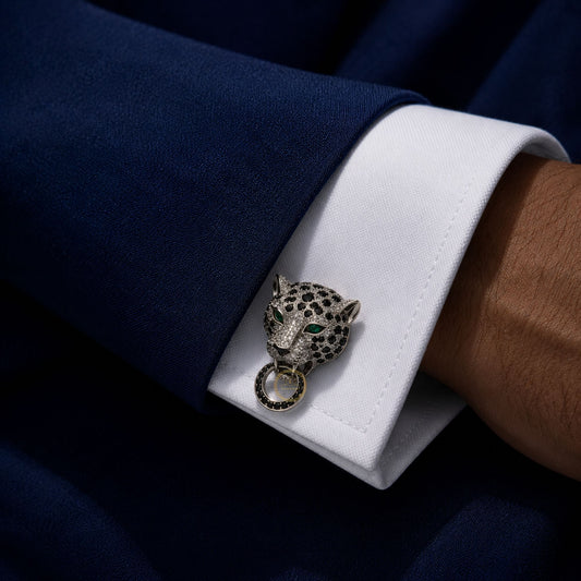 Luxury Animal Inspired Gemstone Cufflinks – Snake, Owl, Lion & Panther - view 3