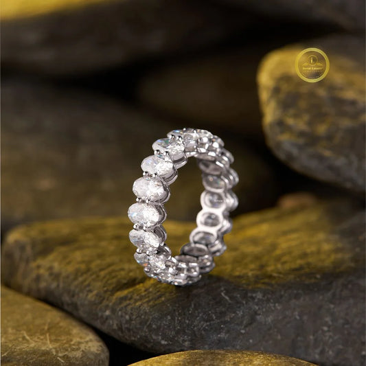 Oval Cut Moissanite Eternity Band - view 4