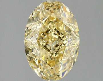 Top Quality Of 2.00 CT Oval Shape Fancy Intense Yellow Color VS2 Clarity Lab Grown Diamond For One Step