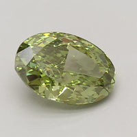Custom Luxury Of 4.03 CT Oval Shape Fancy Vivid Green Color VS2 Clarity Moissanite Diamond For White Petals