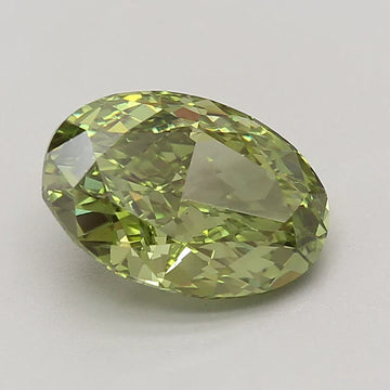 Custom Luxury Of 4.03 CT Oval Shape Fancy Vivid Green Color VS2 Clarity Moissanite Diamond For White Petals