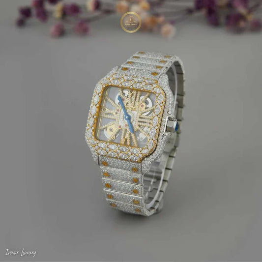 Ivevar Statement Watch - Full Iced Out Moissanite for Weddings & Engagement