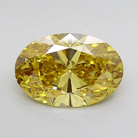 Trendy Of 3.01 CT Oval Shape Fancy Vivid Yellow Color VS2 Clarity Moissanite Diamond For Held Moments