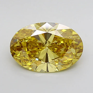 Trendy Of 3.01 CT Oval Shape Fancy Vivid Yellow Color VS2 Clarity Moissanite Diamond For Held Moments