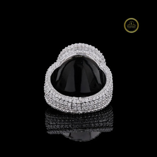 Round and Baguette Halo Pave Ring - view 4