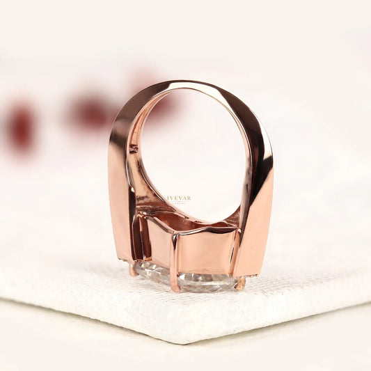 Flame Cut Lab Diamond Pave Half Halo Ring - view 4