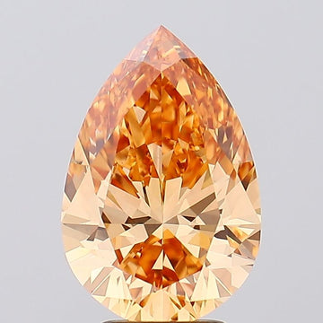 Brilliant 4.01 CT Pear Shape Fancy Vivid Yellowish Orange Color VS1 Clarity Lab grown Diamond For Surprise Ring