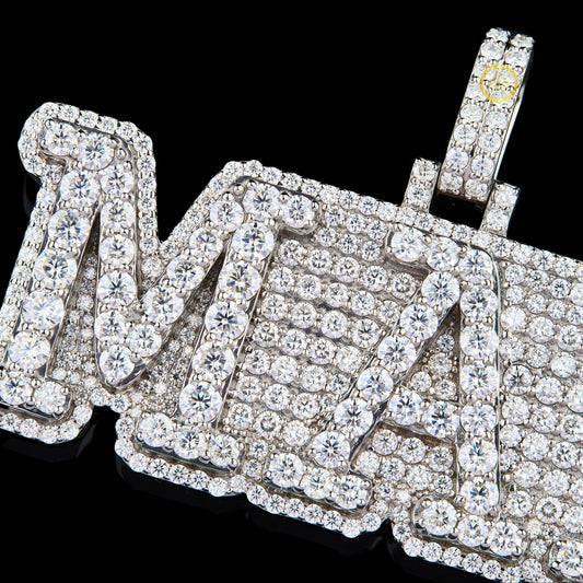 Customized "MAD" Nameplate Pendant With Fully Iced-Out Jewelry - view 4