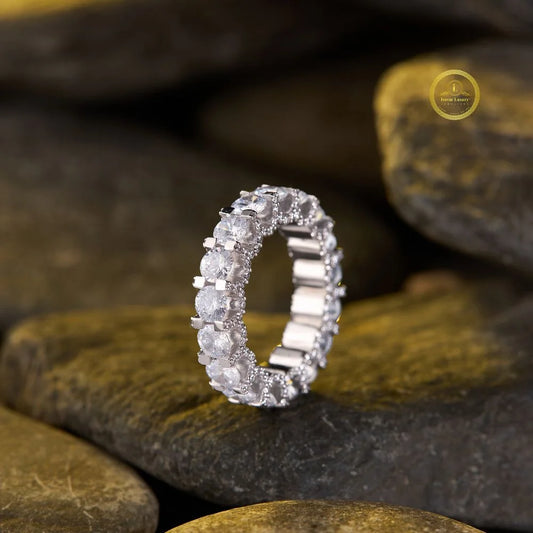 Round Brilliant Lab Diamond Eternity Wedding Band - view 4
