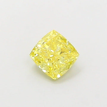 Timeless 0.44 CT Cushion Shape Fancy Vivid Yellow Color VVS1 Clarity Lab Grown Diamond For Same Sky