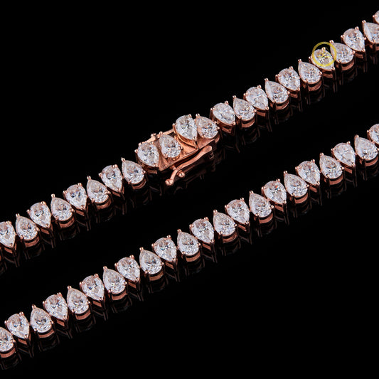 Icy Elegance Pear Moissanite Tennis Chain - view 4