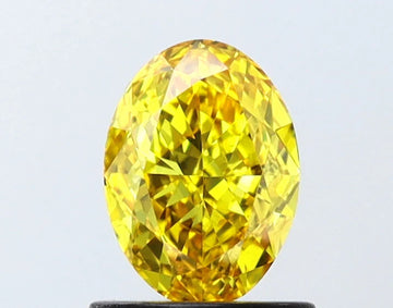 Ultimate Of 0.91 CT Oval Shape Fancy Vivid Yellow Color VS2 Clarity Moissanite Diamond For Her Smile