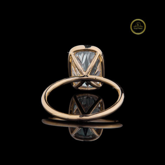 Elongated Cushion Cut Lab Diamond Bezel Set - view 4