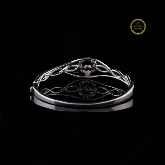 Round Cut Moissanite Twisted Infinity Bangle Bracelet - view 4