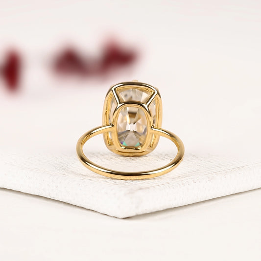 Cushion Cut Lab Diamond Seven Prong Solitaire Engagement Ring - view 3
