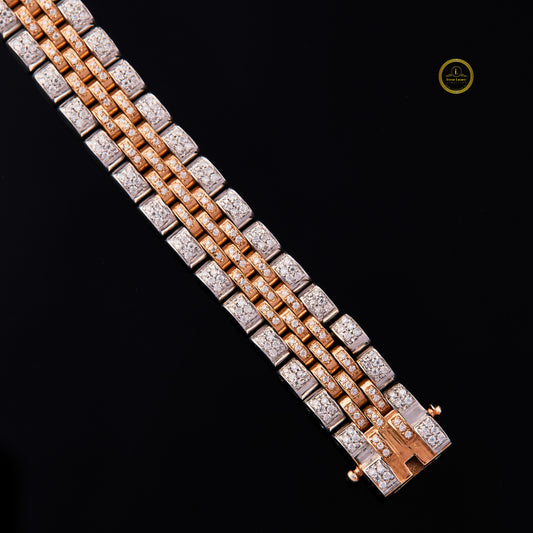 Triple Row Round Cut Tennis Bracelet - view 4