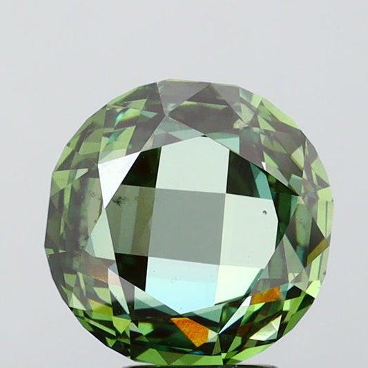 Latest SI1 Clarity 4.23 CT Rose Cut Shape Fancy Vivid Green Color Moissanite Diamond For Someone Special Ring