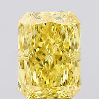 Elegant Of 4.12 CT Emerald Shape Fancy Vivid Yellow Color VS2 Clarity Moissanite Diamond For Quiet Rain