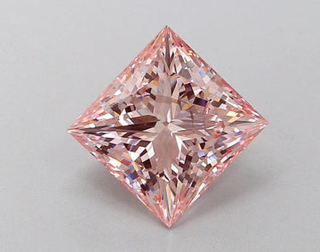 Sparkling Fancy Intense Pink Color VS2 Clarity 2.11 CT Princess Shape Lab grown Diamond For Ring