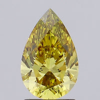 Bright  1.54 CT Pear Shape Fancy Grayish Yellow Color VS1 Clarity Lab Grown Diamond For Only Us