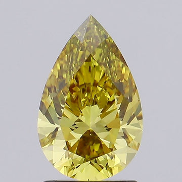 Bright  1.54 CT Pear Shape Fancy Grayish Yellow Color VS1 Clarity Lab Grown Diamond For Only Us