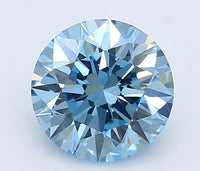 Vintage choice 0.59 CT Round Shape Fancy Vivid Blue Color VVS1 Clarity Lab Grown Diamond For Her Gold