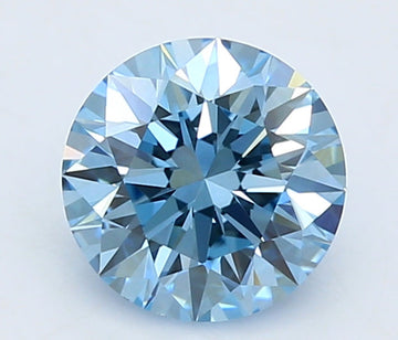 Vintage choice 0.59 CT Round Shape Fancy Vivid Blue Color VVS1 Clarity Lab Grown Diamond For Her Gold