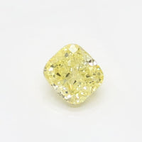 Latest 0.55 CT Cushion Shape Fancy Vivid Yellow Color VVS2 Clarity Lab Grown Diamond For Warm Dusk