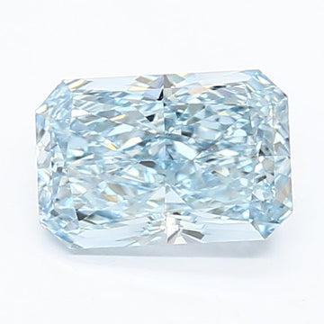 Premium One 1.25 CT Radiant Shape Fancy Intense Blue Color VVS2 Clarity Lab Grown Diamond For Slow Glow