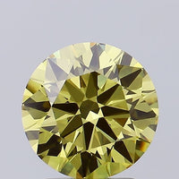 Minimalist 2.11 CT Round Shape Fancy Intense Yellow Color VS1 Clarity Moissanite Diamond For Anniversary Ring