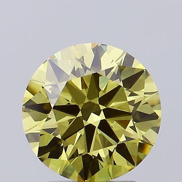 Minimalist 2.11 CT Round Shape Fancy Intense Yellow Color VS1 Clarity Moissanite Diamond For Anniversary Ring