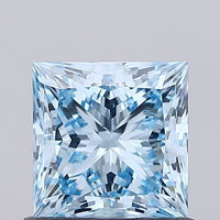 Beautiful 1.57 CT Princess Shape Fancy Vivid Blue Color VVS1 Clarity Lab Grown Diamond For Late Bloom