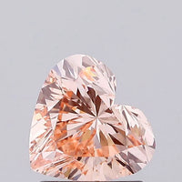 Heart 1.27ct Fancy Intense Pinkish Orange VVS2 Moissanite Diamond For One Sky