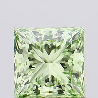 Excellent 1.01 CT Princess Shape Fancy Vivid Green Color VVS1 Clarity Lab Grown Diamond For Still Nights
