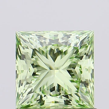 Excellent 1.01 CT Princess Shape Fancy Vivid Green Color VVS1 Clarity Lab Grown Diamond For Still Nights