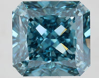 Classic 3.63 CT Radiant Shape Fancy Vivid Blue Color VVS2 Clarity Moissanite Diamond For Cocktail Ring