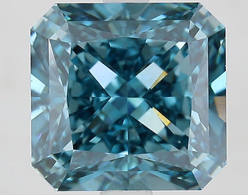 Classic 3.63 CT Radiant Shape Fancy Vivid Blue Color VVS2 Clarity Moissanite Diamond For Cocktail Ring