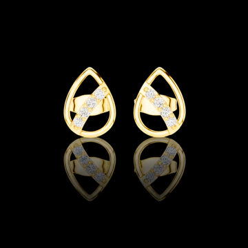 0.15 TCW Modern Teardrop Moissanite Diamond Stud Earrings with Brilliant Cut Accents