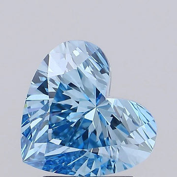 Heart 2.00ct Fancy Vivid Blue VVS2 Moissanite Diamond For Deep Ease