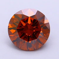 Brilliant 2.15 CT Round Shape Fancy Vivid Brownish Orange Color VS2 Clarity Moissanite Diamond For Birthday Ring
