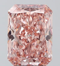 Luxury 3.82 CT Radiant Shape Fancy Vivid Brownish Pink Color VS2 Clarity Moissanite Diamond For Gift Ring