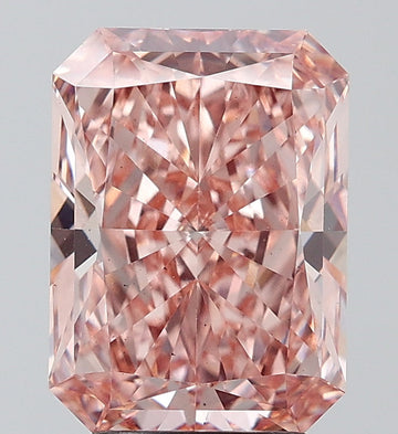 Luxury 3.82 CT Radiant Shape Fancy Vivid Brownish Pink Color VS2 Clarity Moissanite Diamond For Gift Ring
