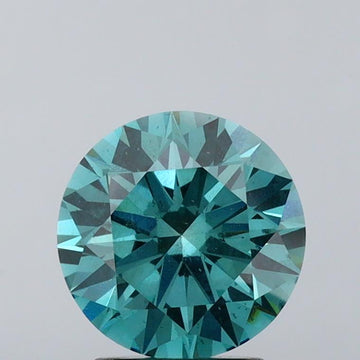 Sparkling 3.02 CT Round Shape Fancy Vivid Greenish Blue Color SI1 Clarity Moissanite Diamond For Engagement Ring