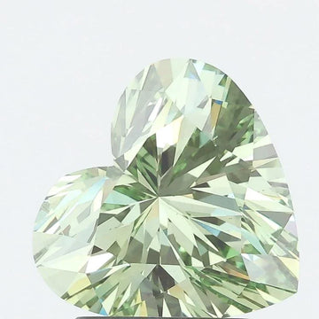 Heart 2.03ct Fancy Vivid Green VS2 Moissanite Diamond For Full Grace