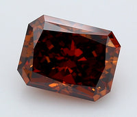 Elegant 3.01 CT Radiant Shape Fancy Deep Brownish Orange Color VS1 Clarity Moissanite Diamond For Custom Ring