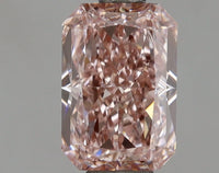 Custom Luxury Fancy Intense Brown Pink Color 1.28 CT Radiant Shape VS2 Clarity Lab grown Diamond For Gift Ring