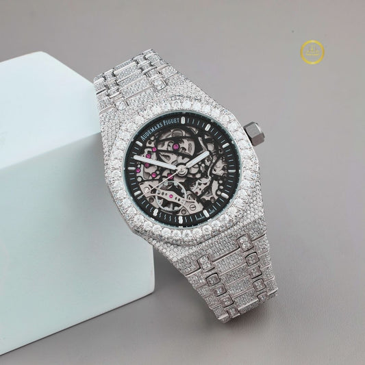 IVEVAR Luxury Full Iced Out Moissanite Diamond Watch – Prong-Set Diamonds for Men